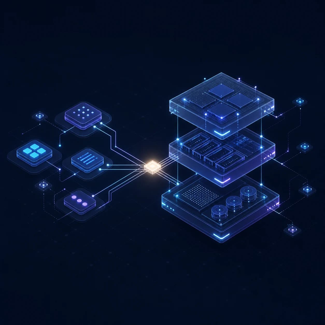 Technische Darstellung der Verbindung von Anwendung und Cloud-Infrastruktur
